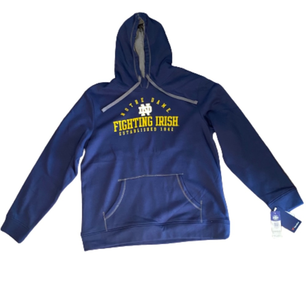 Notre Dame Fighting Irish Hoodie Sweatshirt Brand new Navy Blue Grey Yellow XL